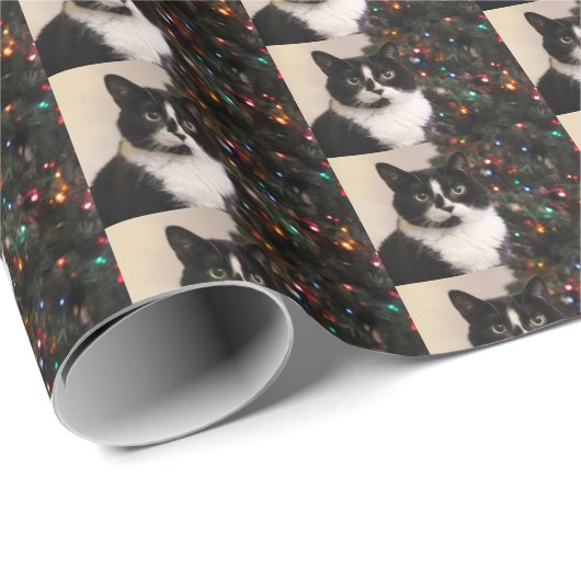 Tuxedo-kerstkat Cadeaupapier (Rol Hoek)