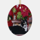 Tuxedo-kerstkat Keramisch Ornament (Rechts)
