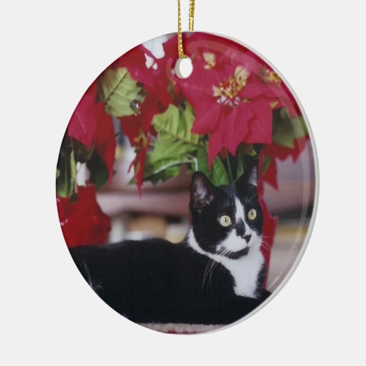 Tuxedo-kerstkat Keramisch Ornament (Links)
