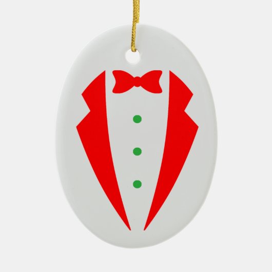 Tuxedo kerstversiering - Keramisch vakantieplezier Keramisch Ornament (Voorkant)