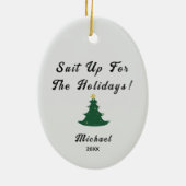 Tuxedo kerstversiering - Keramisch vakantieplezier Keramisch Ornament (Achterkant)