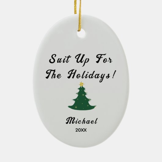 Tuxedo kerstversiering - Keramisch vakantieplezier Keramisch Ornament (Achterkant)