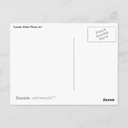 Tuxedo Kitten Briefkaart voor fotokunst (Achterkant)