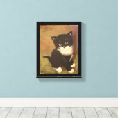 Tuxedo Kitten Canvas Afdruk (Insitu (Houten vloer))