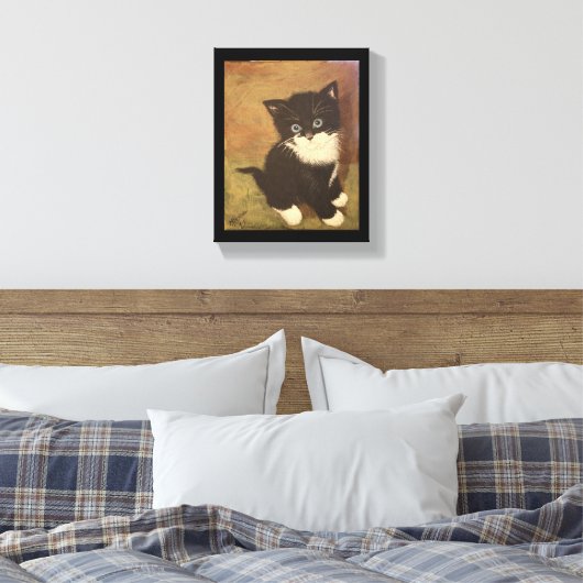 Tuxedo Kitten Canvas Afdruk (Insitu (Slaapkamer))