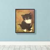 Tuxedo Kitten Canvas Afdruk (Insitu (Houten vloer))