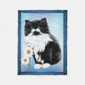 Tuxedo Kitten FaceKitten en Daisy Fleece Deken (Voorkant)
