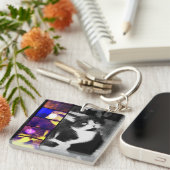 Tuxedo Kitten Foto Art Sleutelhanger (Voorkant Rechts)