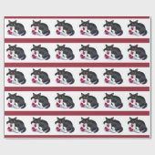 Tuxedo Kitten heeft drie Valentijn-Speelgoed voor  Cadeaupapier (Vlak)