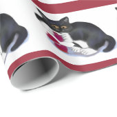 Tuxedo Kitten heeft drie Valentijn-Speelgoed voor  Cadeaupapier (Rol Hoek)