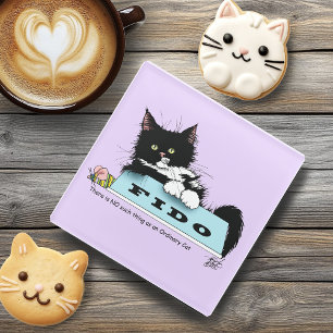 Tuxedo Kitten Hondenkom Glazen Onderzetter