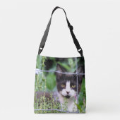 Tuxedo Kitten in de tuin Crossbody Bag Tas (Achterkant)