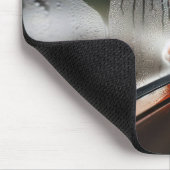 Tuxedo kitten met een raam hart muismat (Hoek)