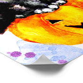 Tuxedo kitten op pompoen poster (Hoek)