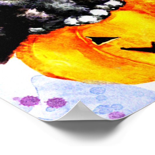 Tuxedo kitten op pompoen poster (Hoek)