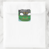 Tuxedo Kitten Past in het Pet van een kabouter Vierkante Sticker (Tas)