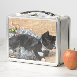 Tuxedo Kitten Tinsel en Lichten Painterly