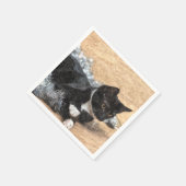 Tuxedo Kitten Tinsel en Lichten Painterly Servet (Hoek)