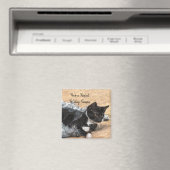Tuxedo Kitten Tinsel en Lights Magnet (Insitu (Vaatwasser))