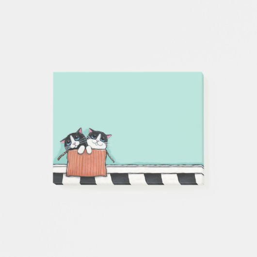 Tuxedo Kittens in een Post-it® notes doos (Voorkant)