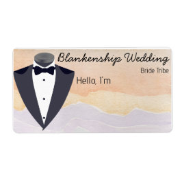 Tuxedo Kleurrijke Waterverf Label Naam Tag