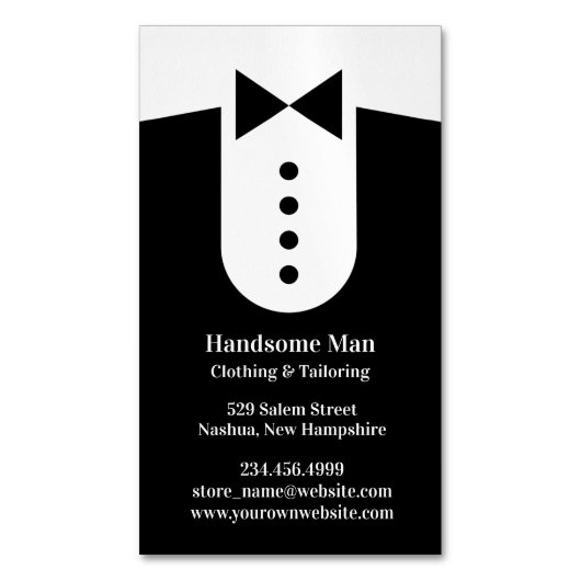 Tuxedo Magnetisch Visitekaartje (Voorkant Verticaal)