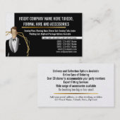 Tuxedo man moderne gouden zwarte-pak-industrie visitekaartje (Voorkant / Achterkant)