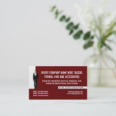 Tuxedo man-pleidooi voor het huren van een dij-mar visitekaartje (Staand voorkant)