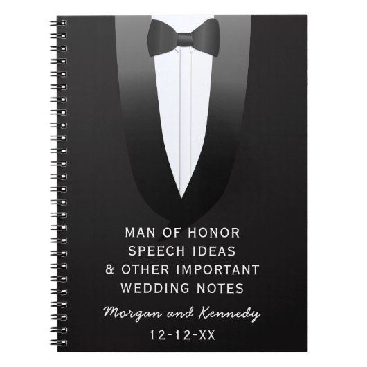 Tuxedo Man van het Notitieboek van het Honor Weddi (Voorkant)