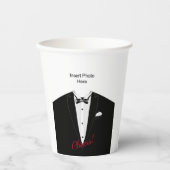Tuxedo met aangepaste koppapierbekertjes papieren bekers (Voorkant)