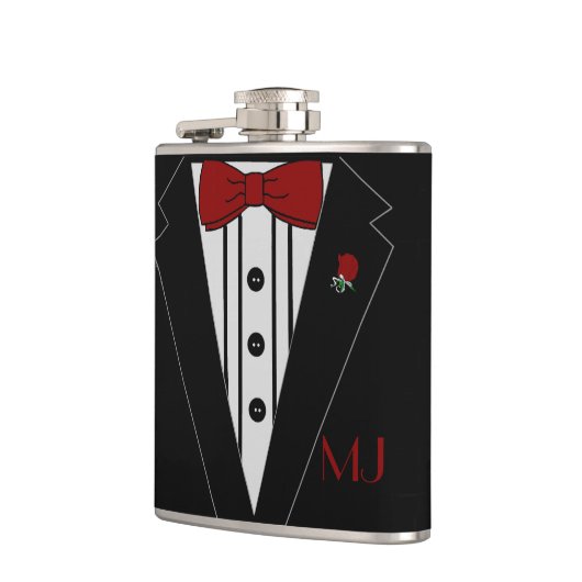 Tuxedo met Baas Stropdas Groomsman bruiloft Heupfles (Links)