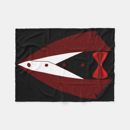 Tuxedo met boog Stropdas Funny - Halloween Groom C Fleece Deken (Voorkant (Horizontaal))