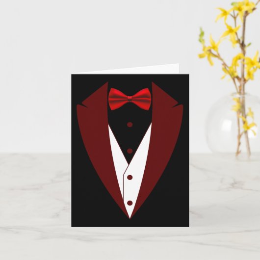 Tuxedo met boog Stropdas Funny - Halloween Groom C Kaart (Gele Bloem)