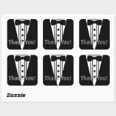 Tuxedo met Bow Stropdas Dank je Vierkante Sticker (Vel)