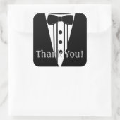 Tuxedo met Bow Stropdas Dank je Vierkante Sticker (Tas)