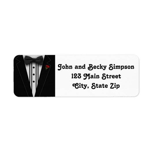 Tuxedo met Bow Stropdas Monogram Etiket (Voorkant)