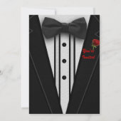 Tuxedo met Bow Stropdas Monogram Kaart (Achterkant)
