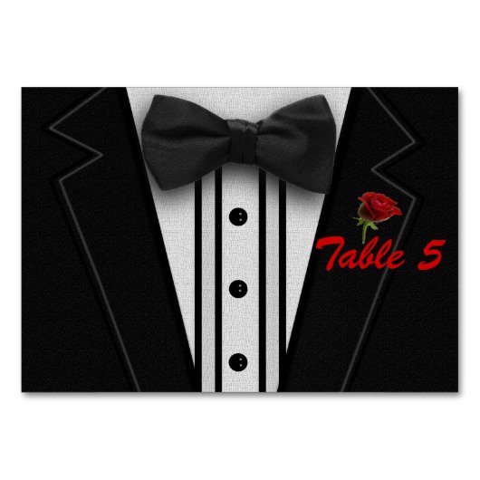 Tuxedo met Bow Stropdas Monogram Kaart (Voorkant)
