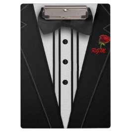 Tuxedo met Bow Stropdas Monogram Klembord