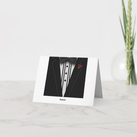 Tuxedo met Bow Stropdas Monogram Notitiekaartje (Achterkant)