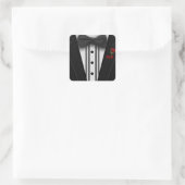 Tuxedo met Bow Stropdas Monogram Vierkante Sticker (Tas)