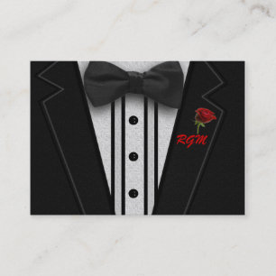 Tuxedo met Bow Stropdas Monogram Visitekaartje