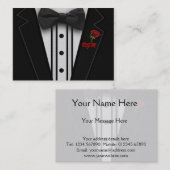 Tuxedo met Bow Stropdas Monogram Visitekaartje (Voorkant / Achterkant)