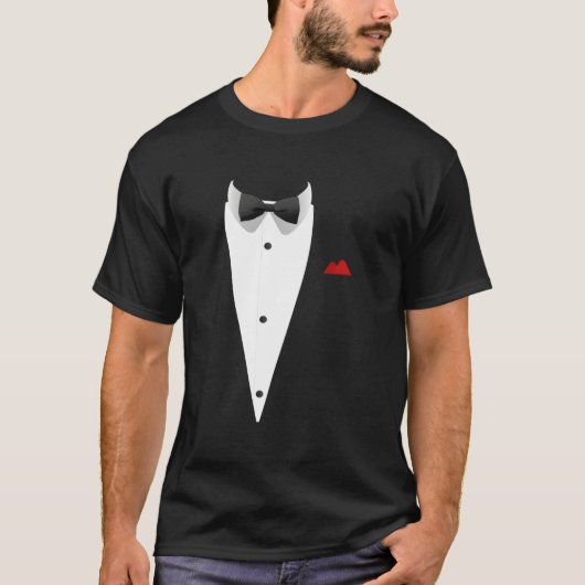 Tuxedo met bowtie voor bruiloft en speciale gelege t-shirt (Voorkant)
