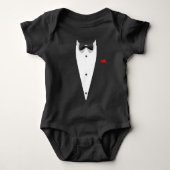 Tuxedo met Bowtie voor bruiloft Nieuwjaar Romper (Voorkant)