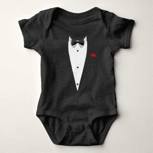 Tuxedo met Bowtie voor bruiloft Nieuwjaar Romper (Voorkant)