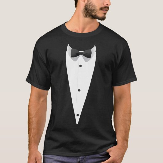 Tuxedo met Bowtie voor bruiloften T-shirt (Voorkant)