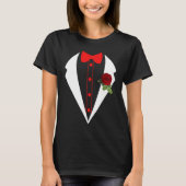 Tuxedo met een rode druppelaar, buikbuis P T-shirt (Voorkant)