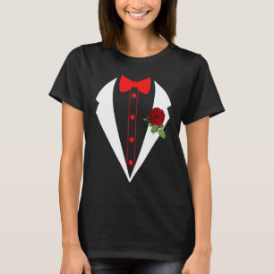 Tuxedo met een rode druppelaar, buikbuis P T-shirt