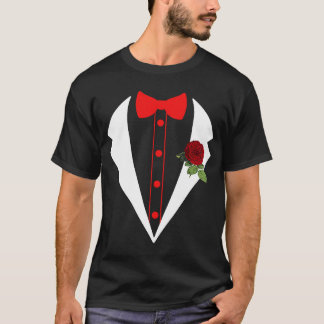 Tuxedo met een rode druppelaar, buikbuis P T-shirt